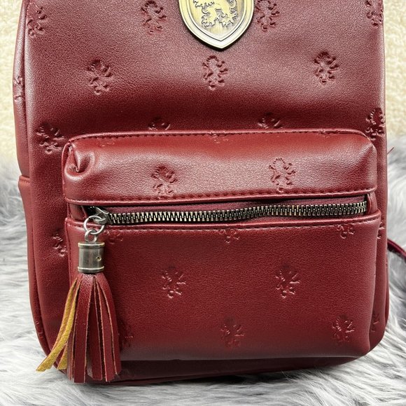 Gryffindor Harry Potter Hogwarts Small Backpack Dark Red Vegan Leather NWT main image 9
